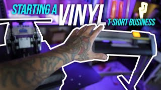 Starting A Vinyl TShirt Business  Heat Transfer Heat Press Vinyl Cutter  Easy At Home Business [upl. by Calle]