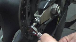 How to use a crows foot wrench adapter Demo done on Yamaha R6 chain adjuster nut [upl. by Friedly]