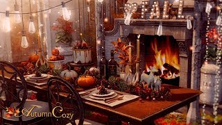 THANKSGIVING DINNER AMBIENCE Relaxing Fireplace Sounds for Sleeping Reading Relaxation Insomnia [upl. by Jurgen839]