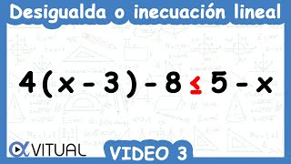 ⏩Desigualdades o Inecuaciones Lineales  Video 3 de 10 [upl. by Manvell]