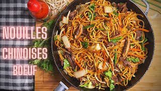 NOUILLES CHINOISES SAUTEES AU BOEUF  CHOW MEIN [upl. by Eatnuahc]