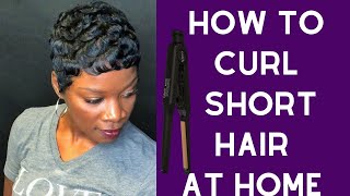 SELF QUARANTINE HOW TO CURL SHORT HAIR WITH FLAT IRONS AT HOME [upl. by Debby]