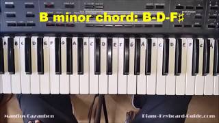 How to Play the B Minor Chord on Piano and Keyboard  Bm Bmin chord [upl. by Ranique517]