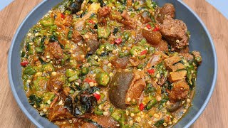 HOW TO MAKE OKRA SOUP THE NIGERIAN WAY NIGERIAN OKRO SOUP NIGERIAN OKRA SOUP FOR BEGINNERS [upl. by Annaiviv572]