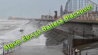 Storm Eowyn Batters Blackpool [upl. by Sadiras]