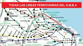 Mapas de todas las líneas ferroviarias de Capital y Gran Buenos Aires  Más de 800 Km de red [upl. by Alyhc762]