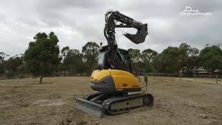 Construction Sales Mecalac 6MCR skid excavator review [upl. by Airotkiv]