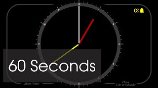 60 Seconds  Analog Clock Timer amp Alarm  1080p  Countdown [upl. by Lucho]