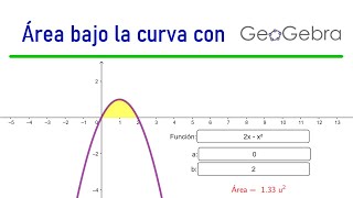 Área bajo la curva con GeoGebra Clásico [upl. by Aisor]