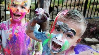 Huge Paint Mess  Paint Time Turned PAINT FIGHT [upl. by Traweek]