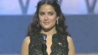 Salma Hayek presenting the Foreign Language Film Oscar to quotNowhere in Africaquot 2003 Oscars [upl. by Suoivatram887]