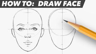 How To Draw Face  Easy Beginner Proportion Tutorial [upl. by Schatz587]