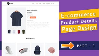 Ecommerce Website HTML CSS  Make Ecommerce Product Details Website Using HTML CSS JavaScript [upl. by Htepsle]