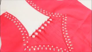 Latest Neckline For Kurta  Kurti  Churidar Cutting amp StitchingDIY [upl. by Rebecca]