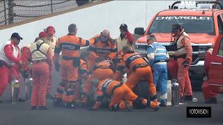 Sebastien Bourdais crash  Indy 500 Qualifying  May 20 2017 [upl. by Knight544]