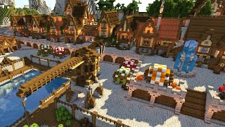 Minecraft Timelapse  Medieval Town and Port [upl. by Marlyn]