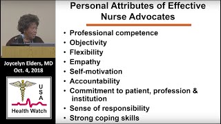 The Importance of Nurse Advocacy and Empowerment Dr Joycelyn Elders [upl. by Ardnusal]