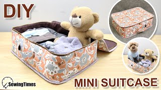 DIY FABRIC SUITCASE  Travel Luggage Bag Sewing amp Tutorial sewingtimes [upl. by Juni166]