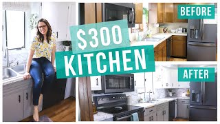 300 BUDGET KITCHEN MAKEOVER [upl. by Enom]