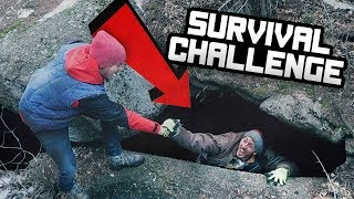 OVERNIGHT SURVIVAL CHALLENGE IN A CAVE 24 Hours [upl. by Sjoberg]