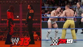 The Evolution of Showcase Mode in WWE Games WWE 13  WWE 2K19 [upl. by Merrily462]