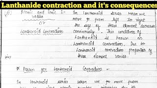 What is lanthanide contraction what are the consequences of lanthanide contraction [upl. by Akselav881]