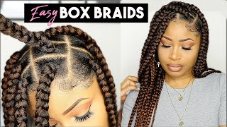 EASY SUMMER BOX BRAIDS beginner friendly [upl. by Sayers]