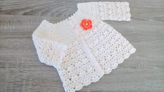 JERSEY CHAMBRITA O CHAQUETITA A CROCHET PARA BEBE  FACIL Y RAPIDO 0 A 3 MESES [upl. by Mayhs]