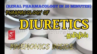 DIURETICS PHARMACOLOGY  RENAL PHARMACOLOGY  DIURETICS  IN TAMIL [upl. by Jarrod]