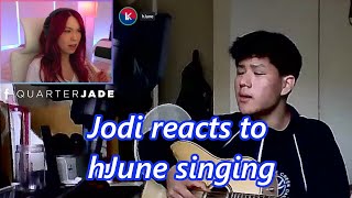 Jodi reacts to hJune singing [upl. by Candie279]