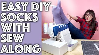 How to Sew Socks Easy Tutorial With Pattern  Sew Anastasia [upl. by Rebmit]