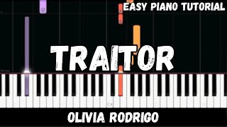 Olivia Rodrigo  Traitor Easy Piano Tutorial [upl. by Bithia]