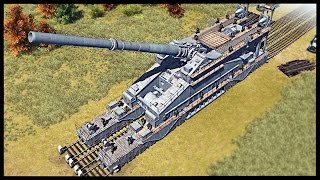 Biggest Gun Ever Made  800mm Schwerer Gustav Railroad Gun  Men of War Assault Squad 2 Mod Gameplay [upl. by Downe]