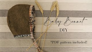 Baby Bonnet DIY  Pattern Included  Beginner Friendly [upl. by Gracye176]