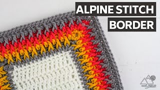 CROCHET alpine stitch BLANKET border tutorial [upl. by Julie996]