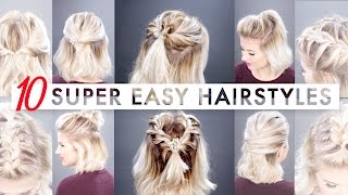 10 Easy Half Up hairstyles for SHORT HAIR Tutorial  Milabu [upl. by Lampert664]