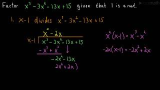 Factoring a Cubic Polynomial Long Division [upl. by Naeruat546]