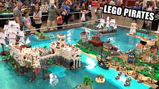 Massive LEGO Pirate Harbor Battle Built By 10 People [upl. by Ogawa]