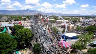 Cliff Hanger onride HD POV Cliffs Amusement Park [upl. by Thia489]