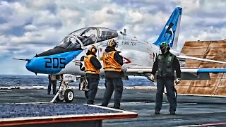 T45 Goshawk • USS Gerald R Ford Flight Deck Operations [upl. by Akilegna]