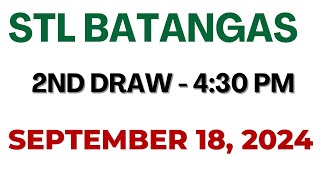 STL batangas draw result today live 430 PM  September 18 2024 430 PM draw [upl. by Anaicul501]