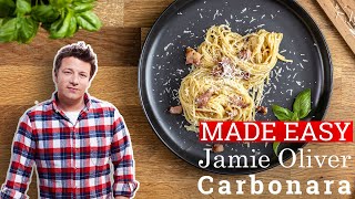 Jamie Olivers Carbonara recipe MADE EASY [upl. by Tyson103]