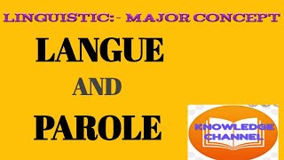 Linguistics major concepts Langue and parole [upl. by Liban764]