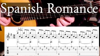 SPANISH ROMANCE Full Tutorial with TABS  Fingerstyle Guitar [upl. by Aztin]