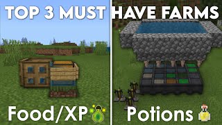 Minecraft Top 3 Early Game Farms for Bedrock Edition [upl. by Llertniuq]