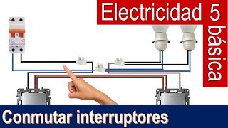 Electricidad básica 5 conmutar dos interruptores Bricocrack [upl. by Yetty]