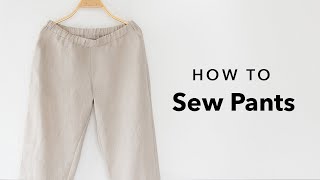 How to sew pants Elastic waist wideleg style  Sewing Tutorial with Angela Wolf [upl. by Wiltz624]