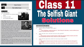 Class 11 l Unit1 The Selfish Giants All Exercise Question Answer Solution l Deep Unions Student XI [upl. by Roselane153]