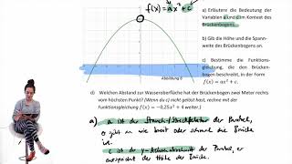 ZP 10 NRW 2021  Zentrale Prüfung MSA  Trigonometrie Parabeln  Übungsaufgabe  Brückenbogen [upl. by Niram]