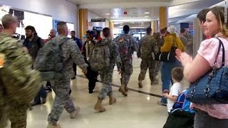 Military Troops walks into Airport  And This happens ❤ [upl. by Aivatan702]